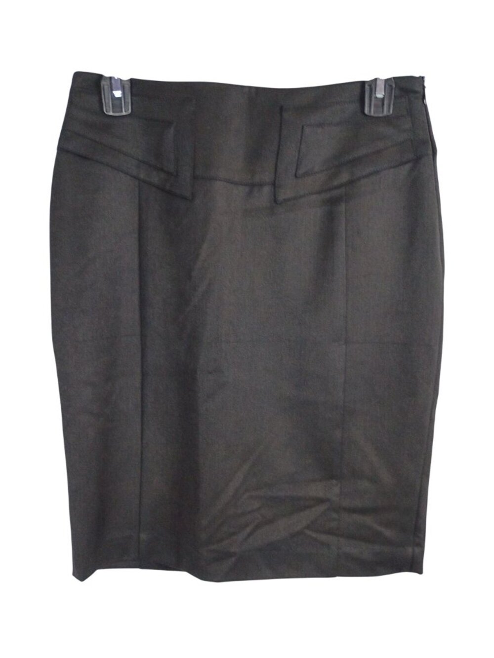 Express Black Pencil Skirt Womens Size 2 High Waist Geometric Yoke Office Career